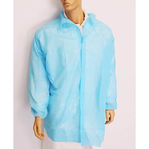 Umbo Lab Coats Hook And Loop Closures W/ No Pockets and Elastic Wrist, White, M, 30PK H242-M-30C - main